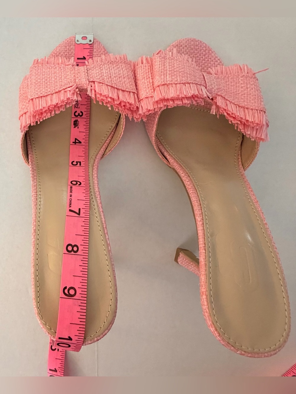 SHEIN Pink Frayed Bow Slide Mules - Picture 2 of 7